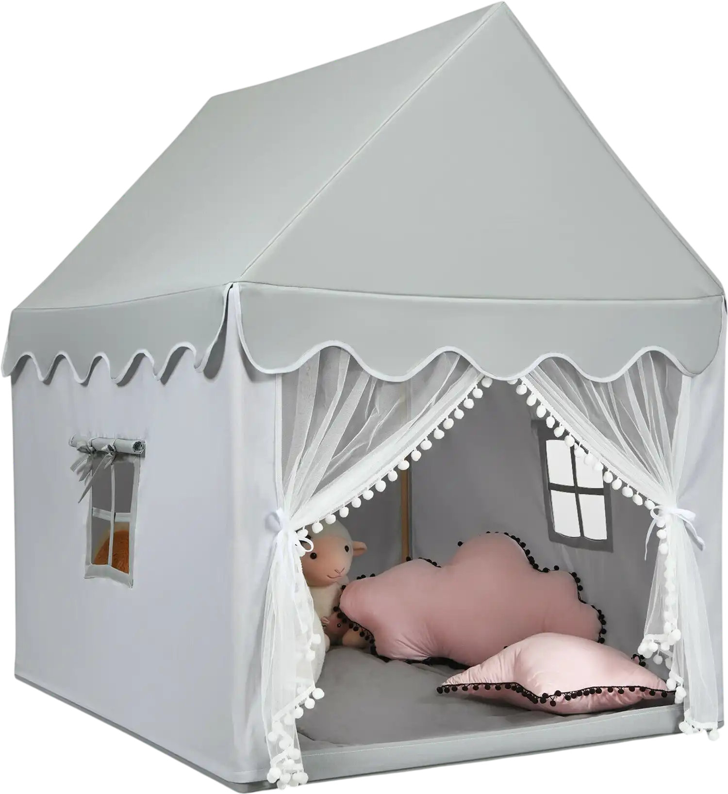 Costway Kids Large Fairy Play Castle Tent with Mat 13785249 New