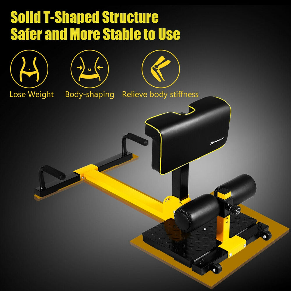 8-in-1 multifunctional home gym squat equipment with ergonomic cushion, adjustable height, and T-shaped design for.