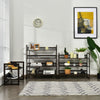 4-tier metal shoe rack with adjustable shelves, perfect for organizing up to 16 pairs in entryways or hallways.