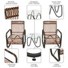 Two ergonomic wicker chairs with a tempered glass side table in a patio rattan furniture set for outdoor relaxation.
