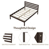 Modern Bed Frame with Wooden Headboard and Plywood Slat Support - Gallery View 10 of 12