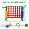 Giant 4-to-score game set in green with red and blue rings, perfect for outdoor fun and cognitive skill development.