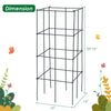 Garden trellis for climbing plants, 39" height, dark green iron frame, ideal for flowers and vegetables.
