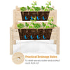 2 Tier wooden elevated planter box with drainage holes, made of fir wood, ideal for balcony and yard gardening.
