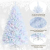 6-foot iridescent tinsel Christmas tree with 792 branch tips, featuring a stable folding metal stand for easy storage.