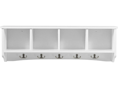 Costway Wall Mounted Entryway Shelf Coat Rack Storage Cabinet 96401732 New