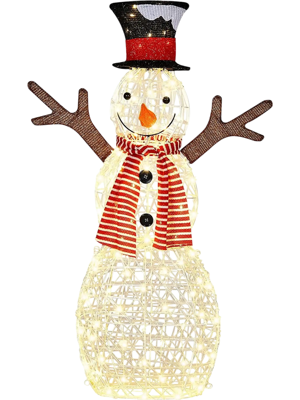 Indoor/Outdoor Christmas Lighted Snowman Decorations with Pre-Lit 80 Lights