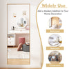 Large 59-inch golden rectangle mirror with aluminum alloy frame, perfect for bedroom or cloakroom decor.