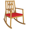 Patio Acacia Wood Rocking Chair Sofa with Armrest and Cushion for Garden and Deck-Red - Gallery View 1 of 10