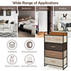 4-tier organizer tower with 5 fabric drawers and wooden top, ideal for living room, bedroom, or nursery storage.