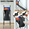 Foldable single shot basketball arcade game with electronic scorer, featuring a durable steel frame and polyester mesh.