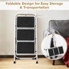 Folding 3-step ladder with handgrip and anti-slip platform, designed for easy storage and safe use at home or office.