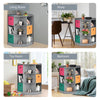 3-tier gray kids storage shelf corner cabinet with 3 colorful baskets, ideal for organizing toys and books in any room.