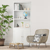 Bookcase Shelving Storage Wooden Cabinet Unit Standing Display Bookcase with Doors-White - Gallery View 1 of 11