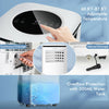 Portable 9000 BTU air conditioner with adjustable temperature, fan, and dehumidifier for spaces up to 350 sq.ft.