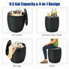 Black 9.5-gallon rattan ice cooler, serving as a cocktail table, stool, and storage box for outdoor gatherings.