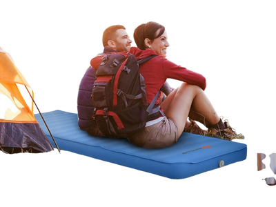 Costway Self Inflating Folding Camping Sleeping Mattress Blue 87023691 New