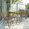 3 Pieces Rattan Furniture Set with Cushioned Chair Table-Gray - Gallery View 1 of 12