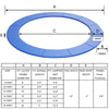 16 feet blue trampoline safety pad with tear-resistant material and elastic straps for secure fit and edge-to-edge.