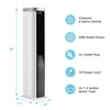 3-in-1 portable evaporative air cooler in white, 40" tall, features 4 fan speeds and a 5L water tank for home or office.