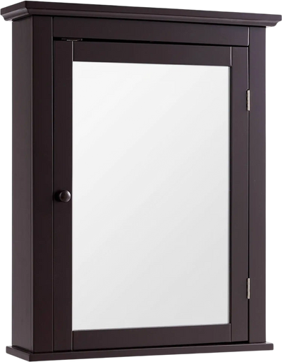 Costway Wall Mount Bathroom Cabinet Mirror Door Adjustable Shelves 74216589 New