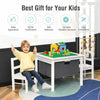 White kids double-sided activity table featuring a smooth writing surface, perfect for drawing and organizing playtime.