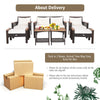 7-piece patio rattan cushioned conversation set with weather-resistant brown PE rattan for outdoor comfort and.