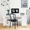 Folding Sewing Table Shelves Storage Cabinet Craft Cart with Wheels-White - Gallery View 1 of 10