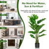 5 feet artificial Monstera deliciosa plant with realistic leaves in a stable pot, perfect for indoor and outdoor.