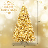 6ft pre-lit snow-flocked artificial Christmas tree with LED lights, ideal for festive home and office decoration.