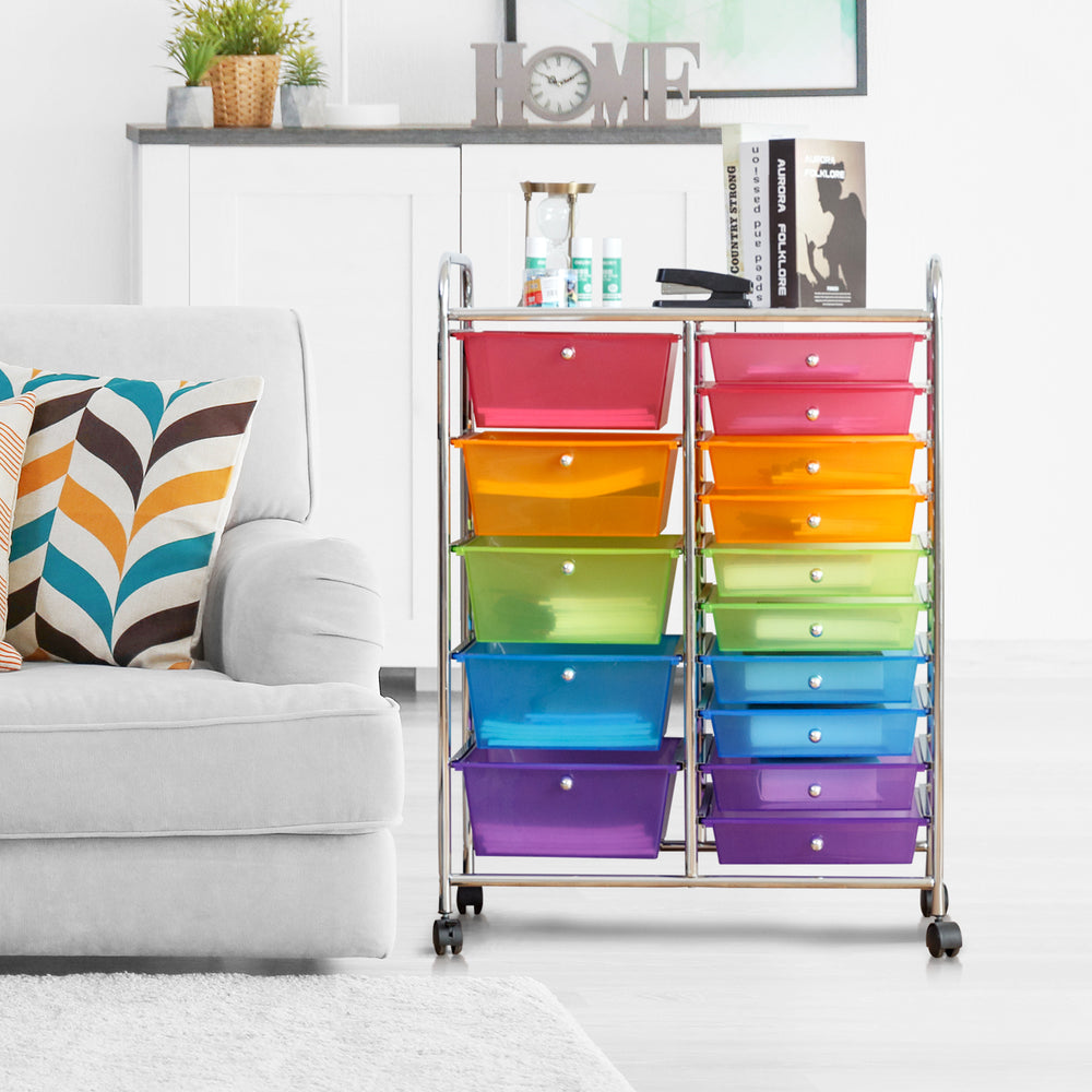 15 Drawers Rolling Storage Cart Organizer - Gallery View 1 of 9