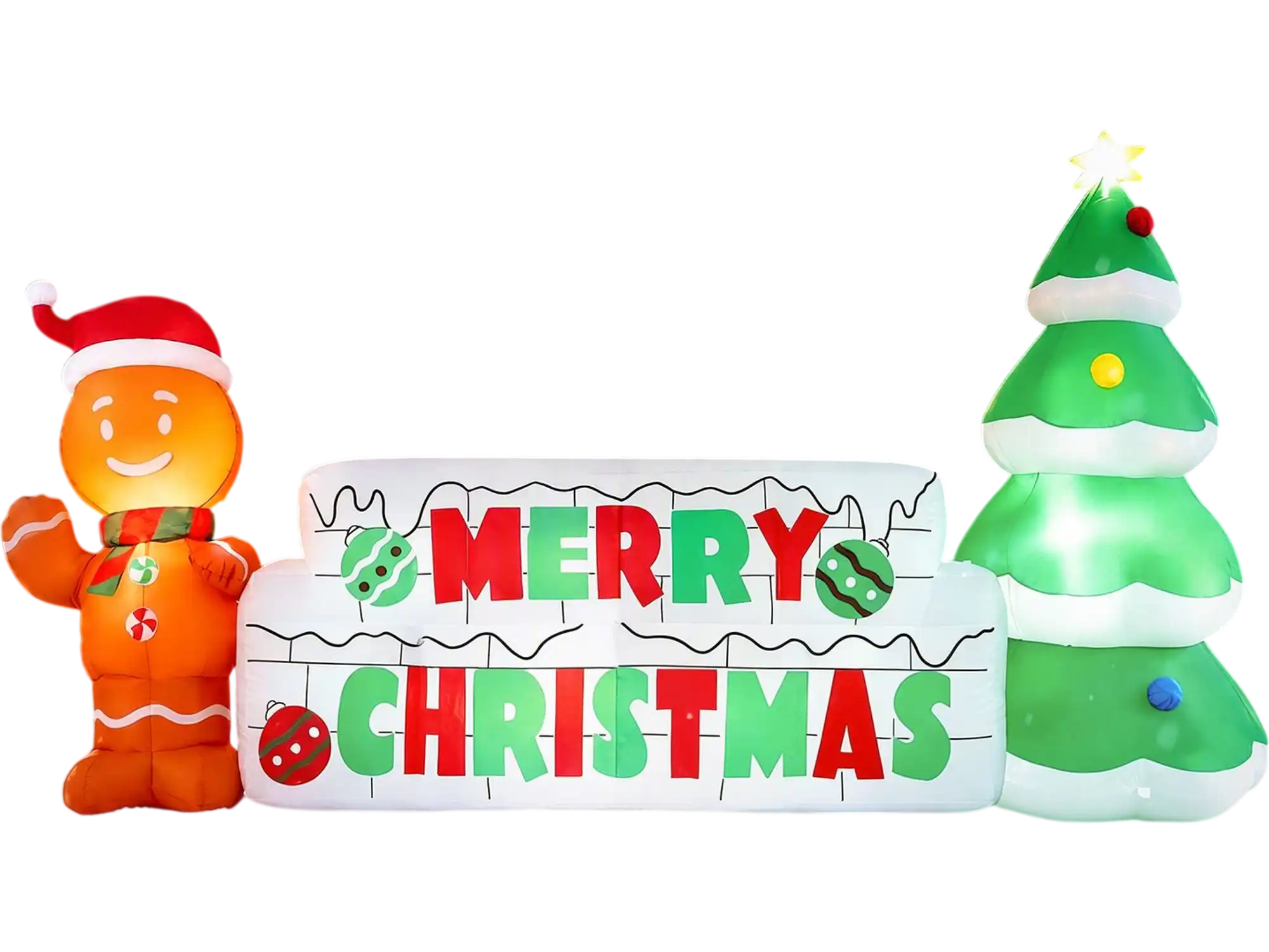 Costway 9.5' Inflatable Merry Christmas Sign Outdoor Christmas Decoration 13901871 New