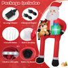 9.5 feet Christmas inflatable Santa decoration with built-in LED lights, featuring a reindeer and gift box for outdoor.