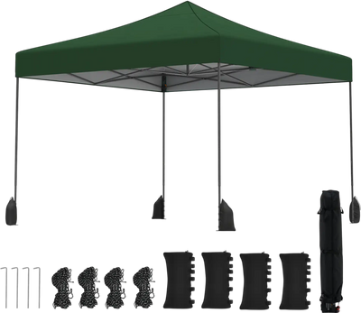 Costway 9.5' x 9.5' Pop-Up Canopy Tent Adjustable Height 47322673 New