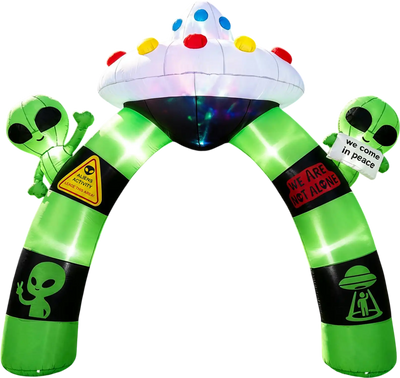 Costway 9.8' Alien Halloween Inflatable Archway with Lights 78383330 New