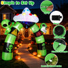 9.8 FT Alien Halloween inflatable archway features colorful lights and a waving alien, perfect for outdoor decorations.