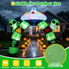 9.8 FT Alien Halloween inflatable archway with lights, featuring a waving alien and UFO, perfect for outdoor decoration.