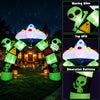 9.8 FT Alien Halloween inflatable archway features a waving alien and colorful lights, perfect for outdoor party decorations.