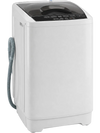Compact 9.93 lbs full automatic washing machine in gray, featuring customizable washing cycles and a cord organizer for neat storage.