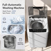 Compact 9.93 lbs full automatic washing machine with stainless steel tub and 8 preset programs for versatile laundry needs.