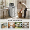Compact 9.93 lbs full automatic washing machine in gray with stainless steel tub, ideal for laundry rooms and apartments.