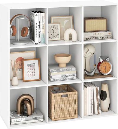 Costway 9-Cube Wooden Bookcase Storage Organizer Bookshelf 52587331 New