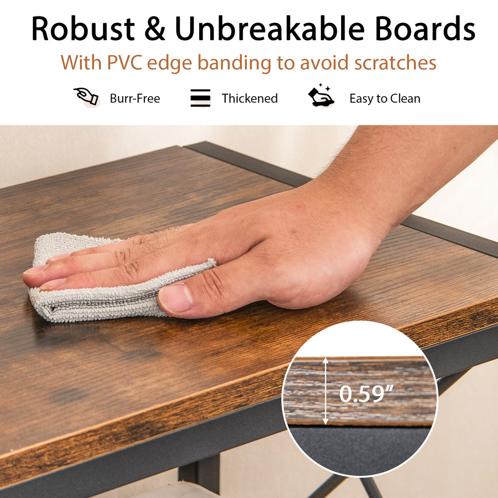 Close-up of the robust and unbreakable board of the 9 Cubes Bookcase with PVC edge banding for easy cleaning.