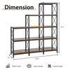 9 cubes bookcase in rustic brown with carbon steel frame, featuring 12 shelves for stylish home office storage.