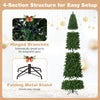 Pencil Alpine Christmas tree features 1345 full branch tips and 550 dual-color LED lights for festive ambiance.