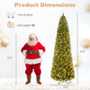9 FT Pencil Alpine Christmas tree with 1345 branch tips and 550 dual-color LED lights for festive holiday decor.