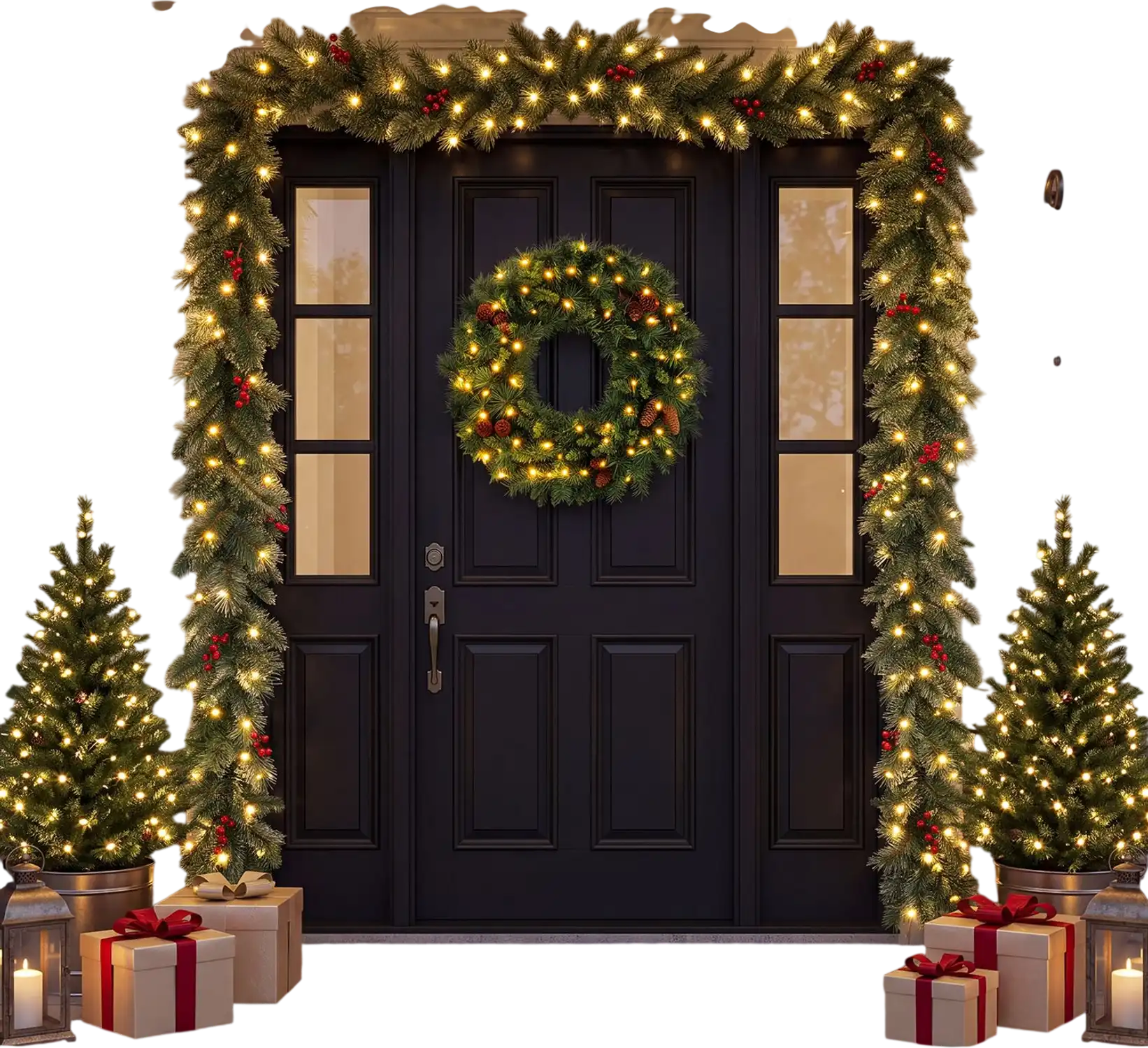 Costway 9' Christmas Garland Timer 180 Frosted Tips 50 Warm White LED 32246248 New
