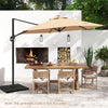 9 FT Cantilever Patio Umbrella with Vented Top and Sun-Protective Canopy-Beige - Gallery View 1 of 10