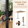 Hassle-free handle for the 9 FT cantilever patio umbrella, featuring a beige sun-protective canopy for easy opening.
