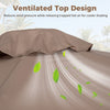 Vented top design of the 9 FT cantilever umbrella enhances airflow for cooler shaded seating during outdoor relaxation.